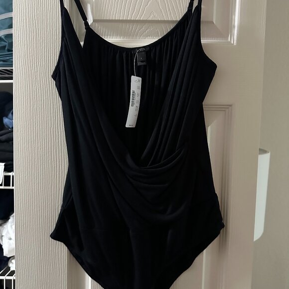 J. Crew Drapey wrap-front cami bodysuit S Black - Picture 2 of 4